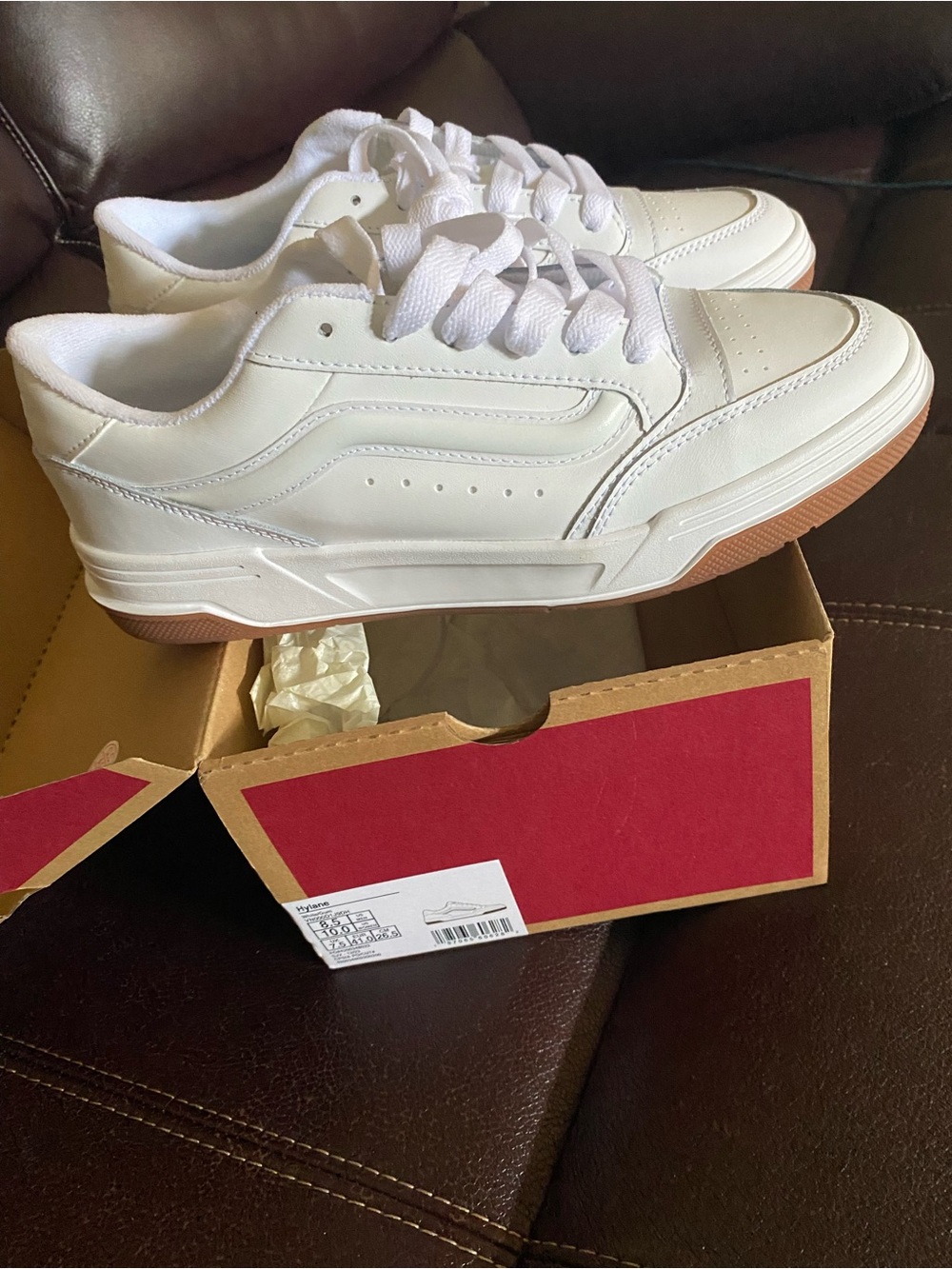 Vans White Low-Top Sneakers with Gum Outsole